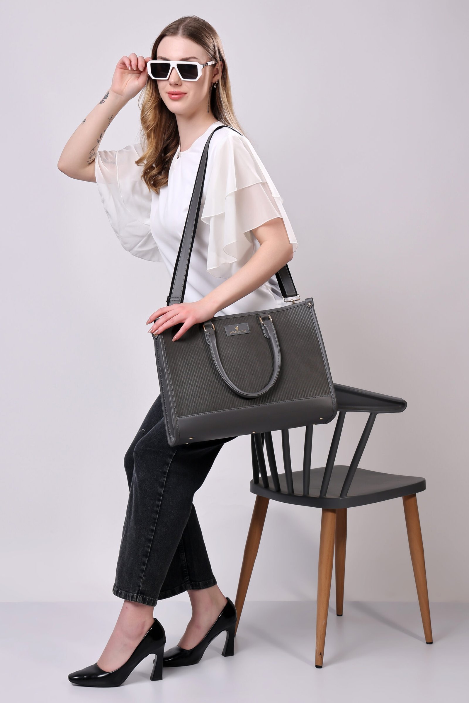 Warbler 15.6 inch Laptop Tote Bag, Shoulder Bags Casual Briefcase, Handbag for Travel, Office, College, Work. - Image 7