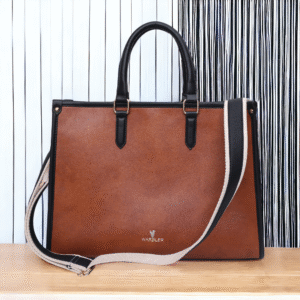 Warbler Womens Tote Bag PU Laptop Bag 15 inch Work Shoulder Bags Casual Briefcase Handbag for Travel, Office, College (Tan)