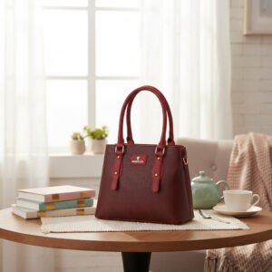 Warbler Tri Compartments Women's Handbag, Textured Shoulder Bag with detachable Sling Strap