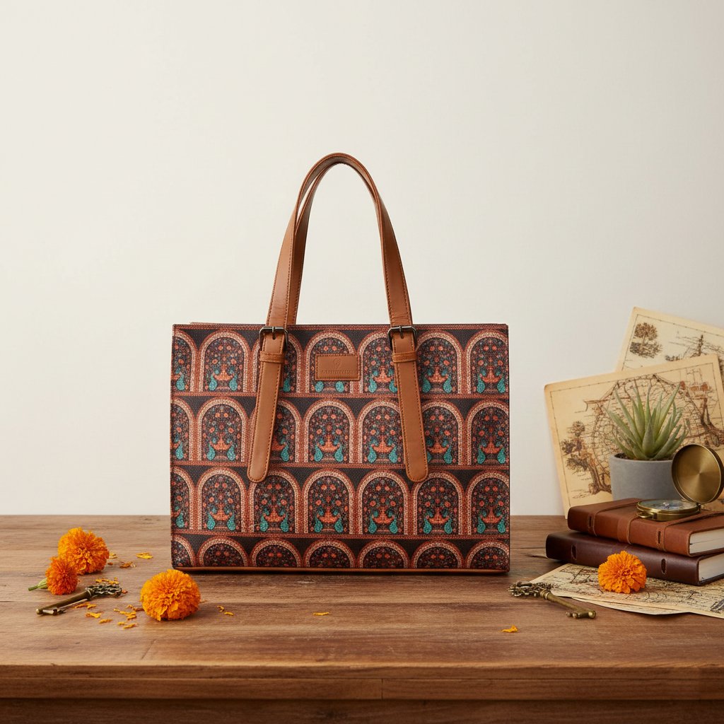 Warbler Tote Bag,Office Laptop Bag | Tote Bag For Women Fits Upto 15.6 inch |Purse for Women | Vegan Leather Handbag | Daily & Travel Use