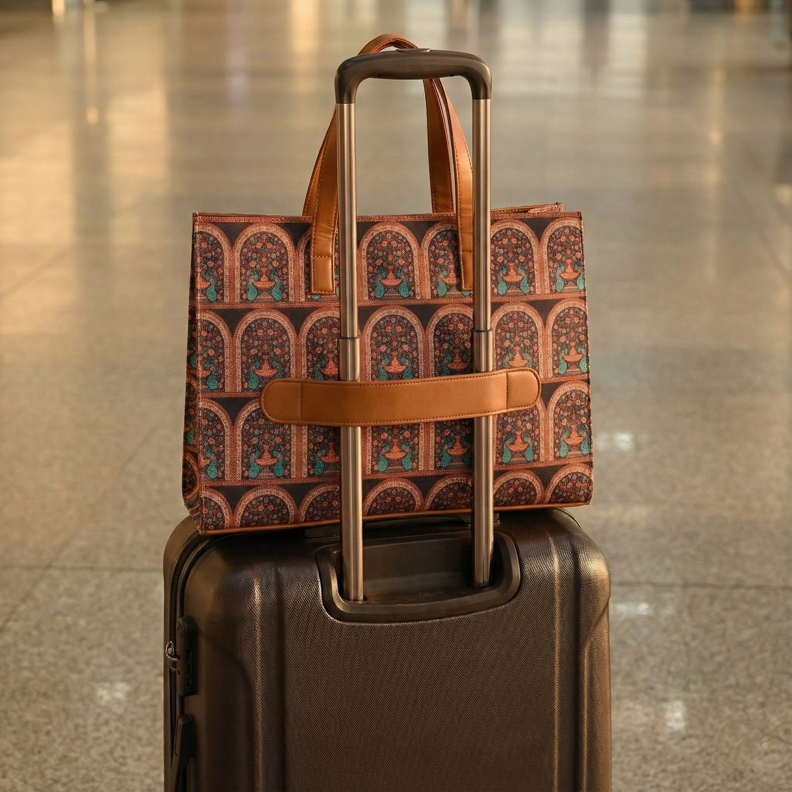 Warbler Tote Bag,Office Laptop Bag | Tote Bag For Women Fits Upto 15.6 inch |Purse for Women | Vegan Leather Handbag | Daily & Travel Use - Image 3