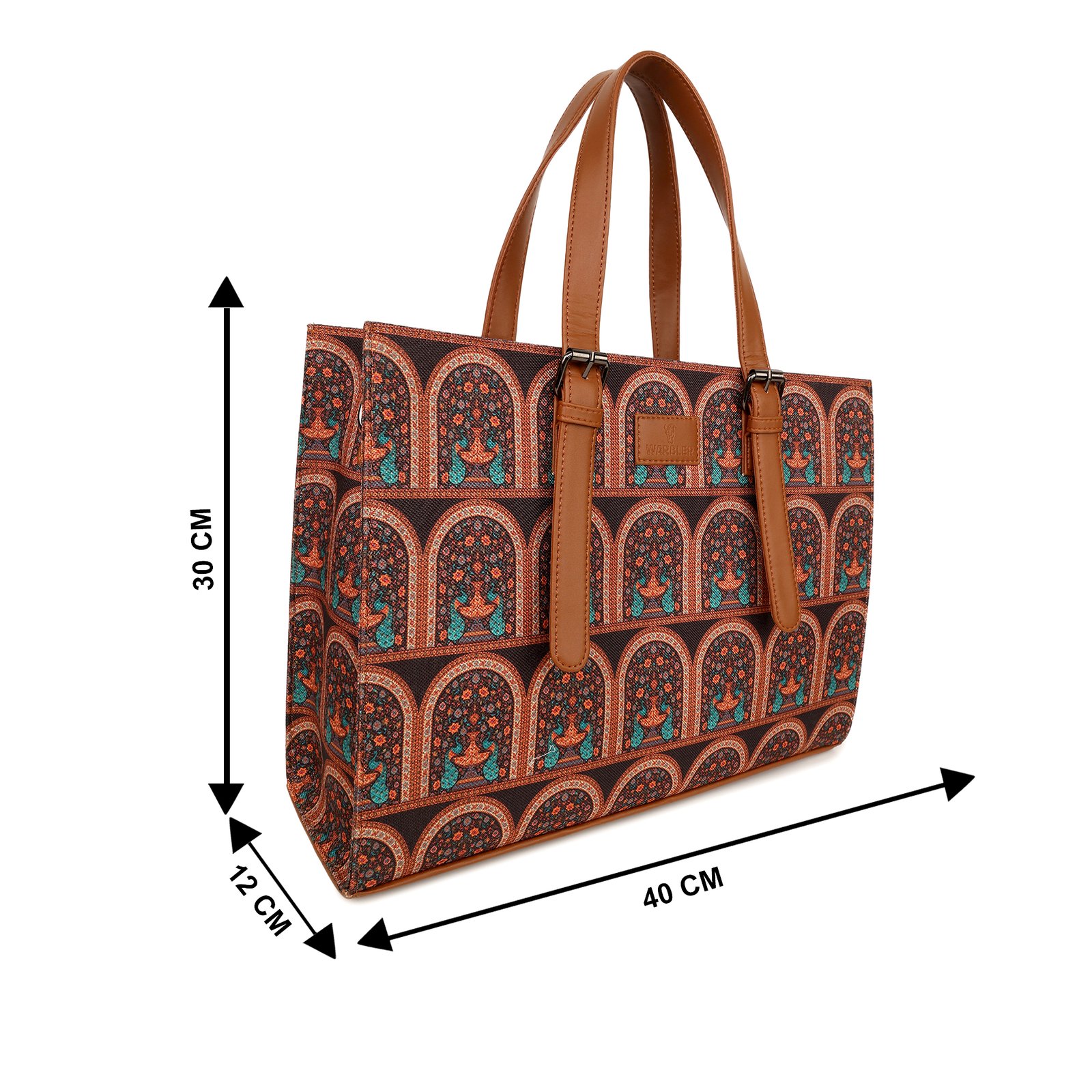 Warbler Tote Bag,Office Laptop Bag | Tote Bag For Women Fits Upto 15.6 inch |Purse for Women | Vegan Leather Handbag | Daily & Travel Use - Image 4